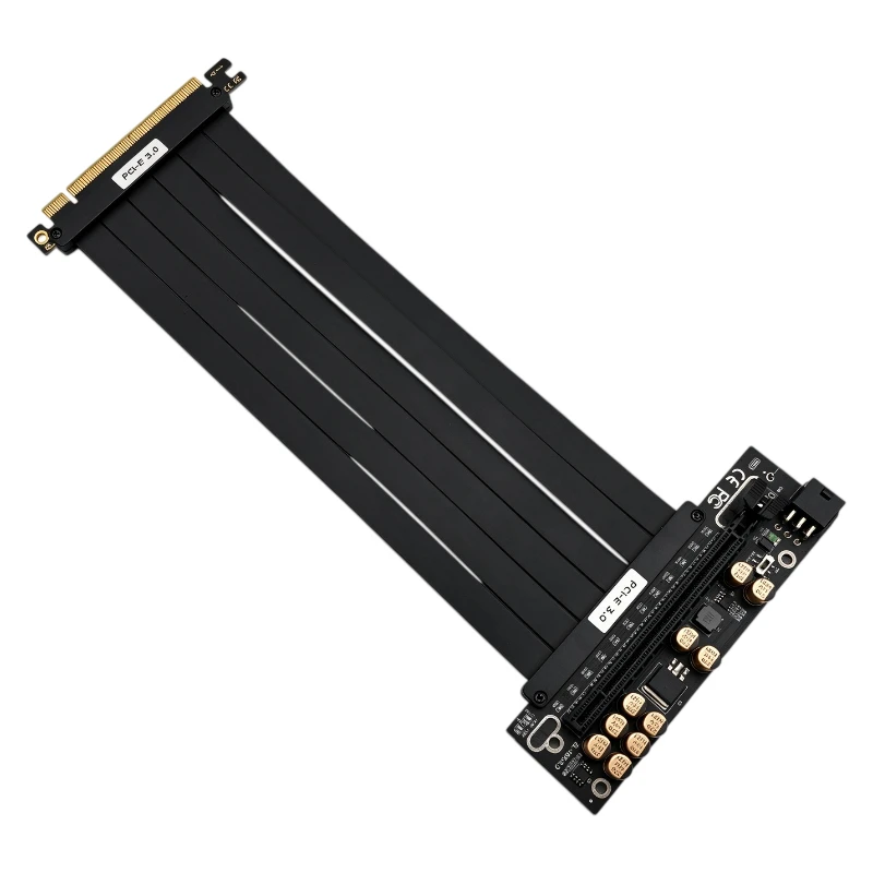 25cm PCIe 3.0 x16 Riser Cable 90 Degree Right Angle PCI-E 16X Extension Cable Full Speed GPU Video Card Extender Adapter for ITX