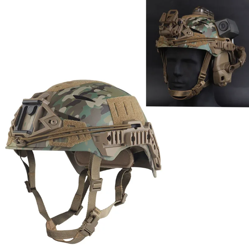 

Tactical training helmet Airsoft Paintball helmet with 20mm Side Rails Adapters ABS plastic front NVG mount and side rails