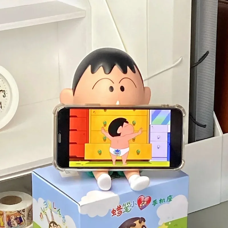 Crayon Shin-chan Boochan Action Figure Lazy Cell Phone Holder Nohara Shinnosuke cute Collection Model Toys regali per bambini