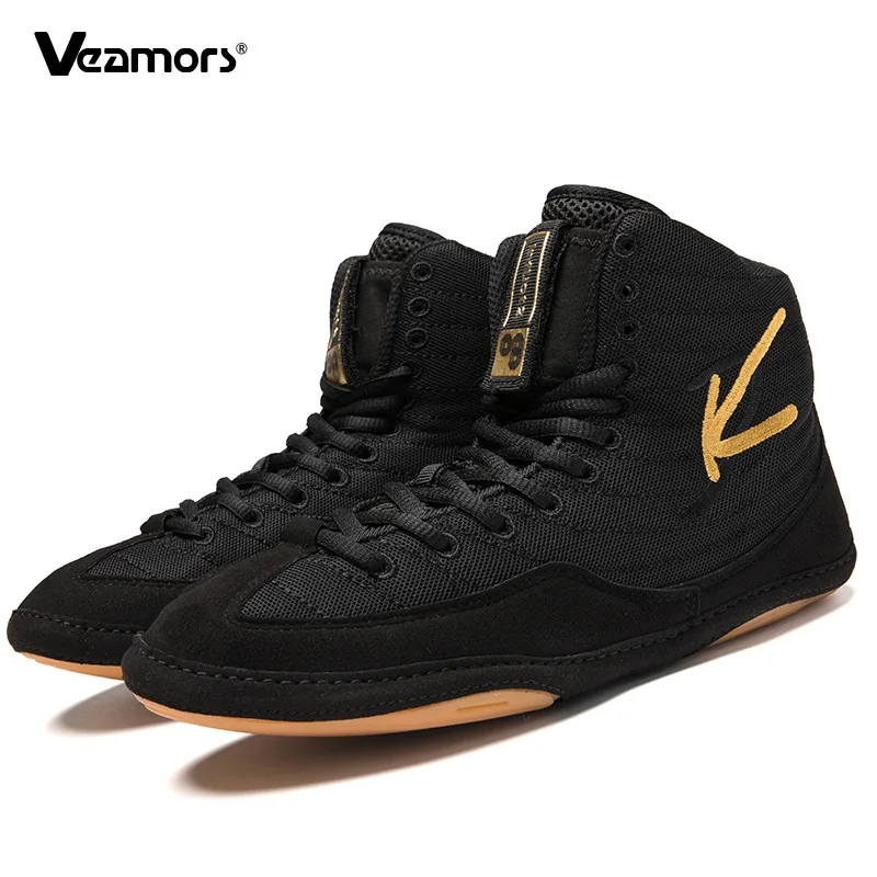 High-top Men's Boxing Shoes Breathable Fighting Wrestling Shoes Women's Anti-slip Sanda Sneakers Mesh Boxing Training Shoes
