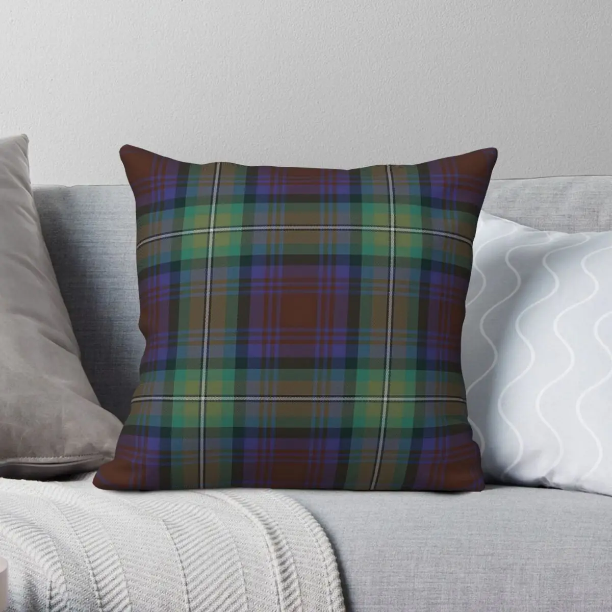 Isle Of Skye Tartan Square Pillowcase Polyester Linen Velvet Pattern Zip Decor Throw Pillow Case Bed Cushion Cover