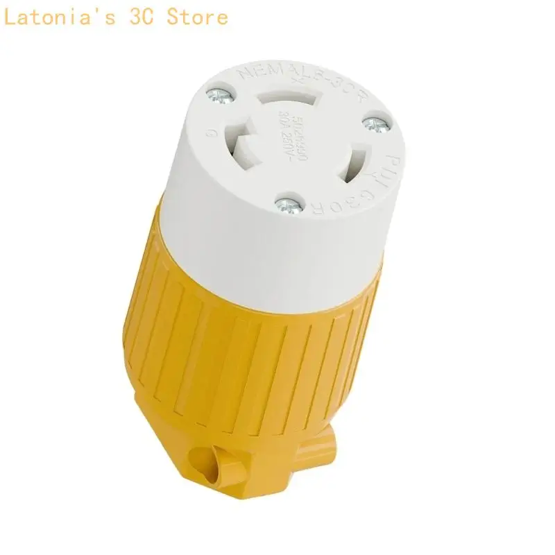 NEMA L6 30R 30Amp 250V Heavy Duty Locking Power Socket L6-30R Locking Plugs For Construction Industrial Generator Use X3UB