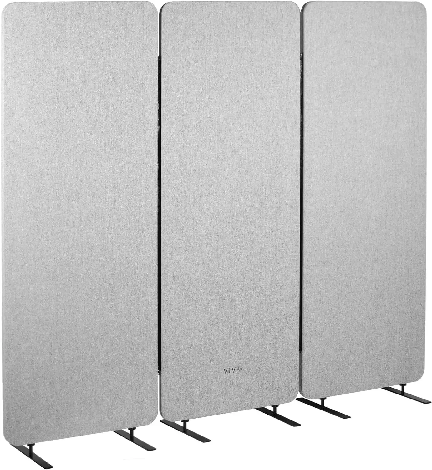 NEW Freestanding 72 x 66 inch Privacy Panel, Cubicle Divider, Acoustic Wall Partition, x3 24 inch Panels, Gray, PP-3-T072G