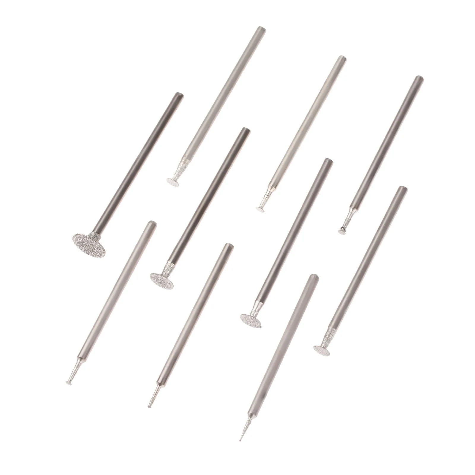 10Pcs 2.35mm Shank Diamond MOUNTED Pointหัวหินหยกแกะสลักขัดเครื่องมือแกะสลักDremelอุปกรณ์เสริม