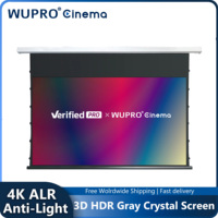 New Drop Down Motorised 4K ALR Projection Screen Gray Crystal Wupro 92-120Inch Home Theater Smart TV For 3D LED Laser Projectors