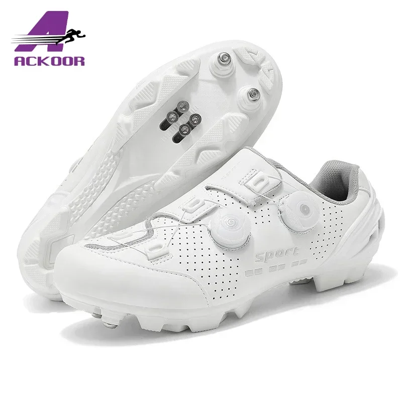 

ACKOOR New Double Buckle Cycling Shoes Couple Bicycle Self-Locking SPD Road Bike MTB Cycling Sports Fitness Training Shoes