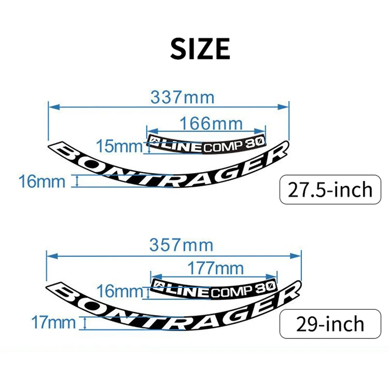 2020 Bontrager Line Comp 30 Mountain Bike Wheel Stickers - Waterproof Sunscreen Decals for MTB, Anti-Fade Protection Durable