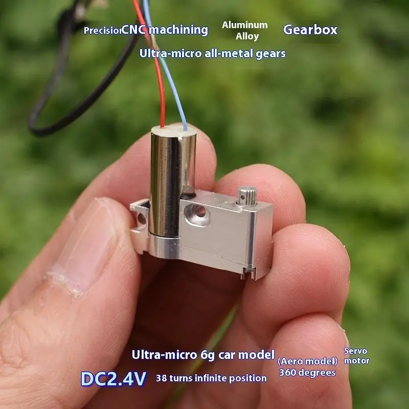 

Цельнометаллический двигатель-редуктор постоянного тока 2 В-3,7 В 3 В 49 об/мин, медленная скорость 716, бессердечный двигатель с ЧПУ, алюминиевый сплав, автомобильный серводвигатель для лодки