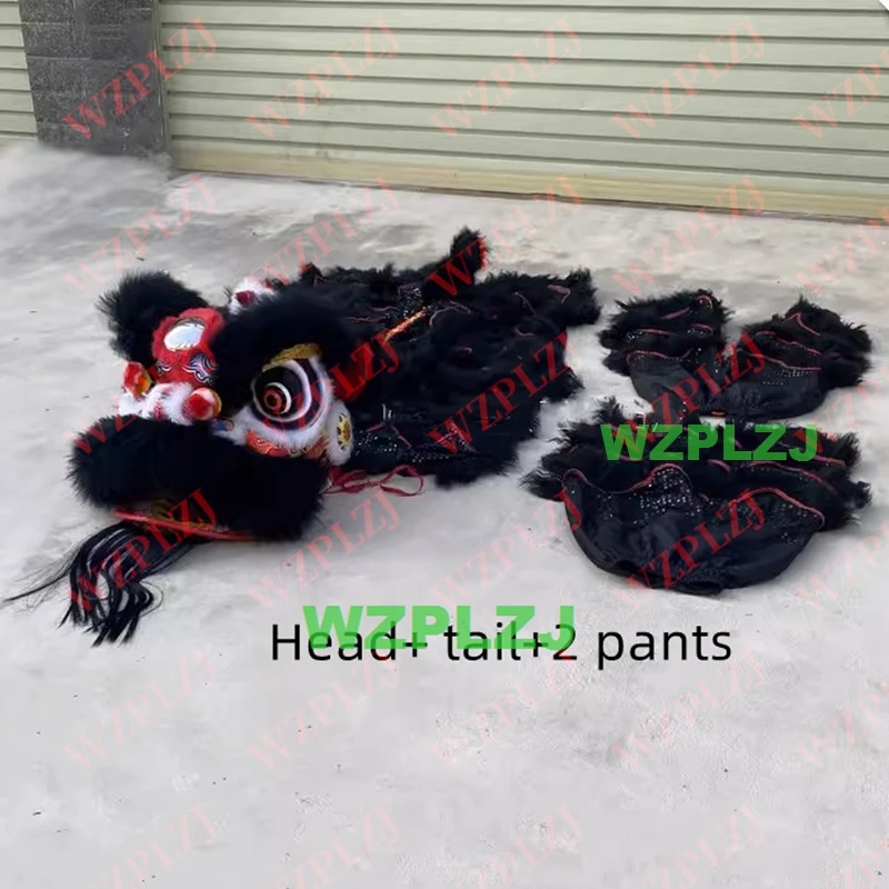 2 crianças traje de dança do leão 2 calças 10-15 idade crianças estudante desempenho jogo festa roupa esporte evento folclórico palco mascote china