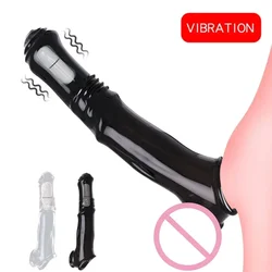 Reusable Adult Penis Extender Enlargement Condom Penis Sleeve Extension Cock Ring Horse Dicks Delay Ejaculation Sex Toys For Men