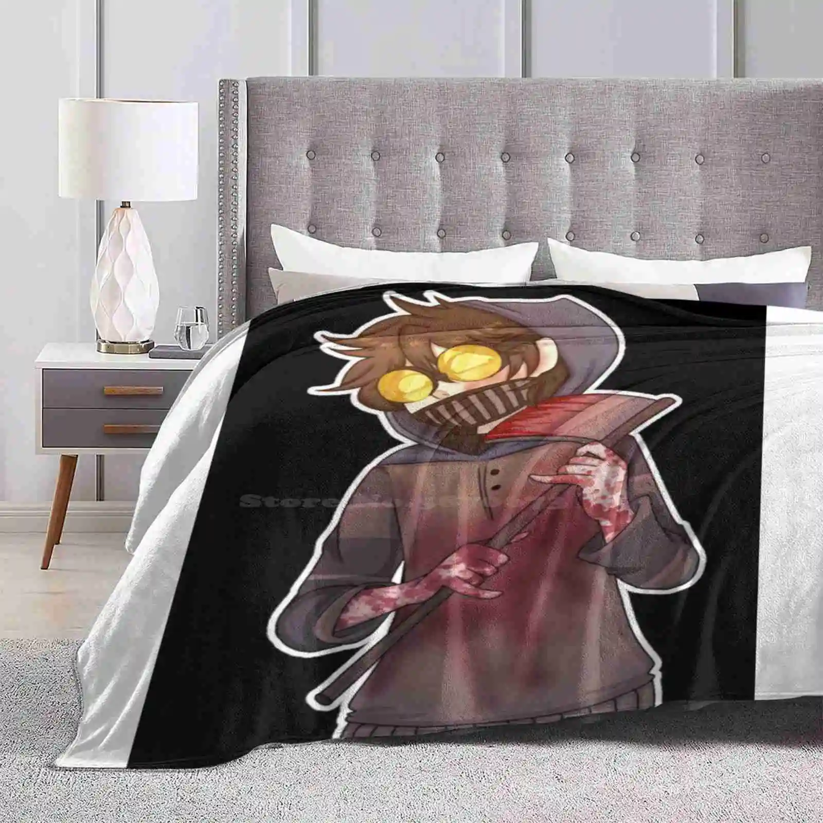 Ticci Toby New Selling Custom Print Flannel Soft Blanket Ticcitoby Creepypasta Glowyskull