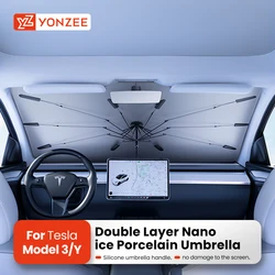 YZ Per Tesla Modello 3 Y Highland 2021-2024 auto parasole doppio Strato retrattile protezione solare isolante parabrezza anteriore parasole