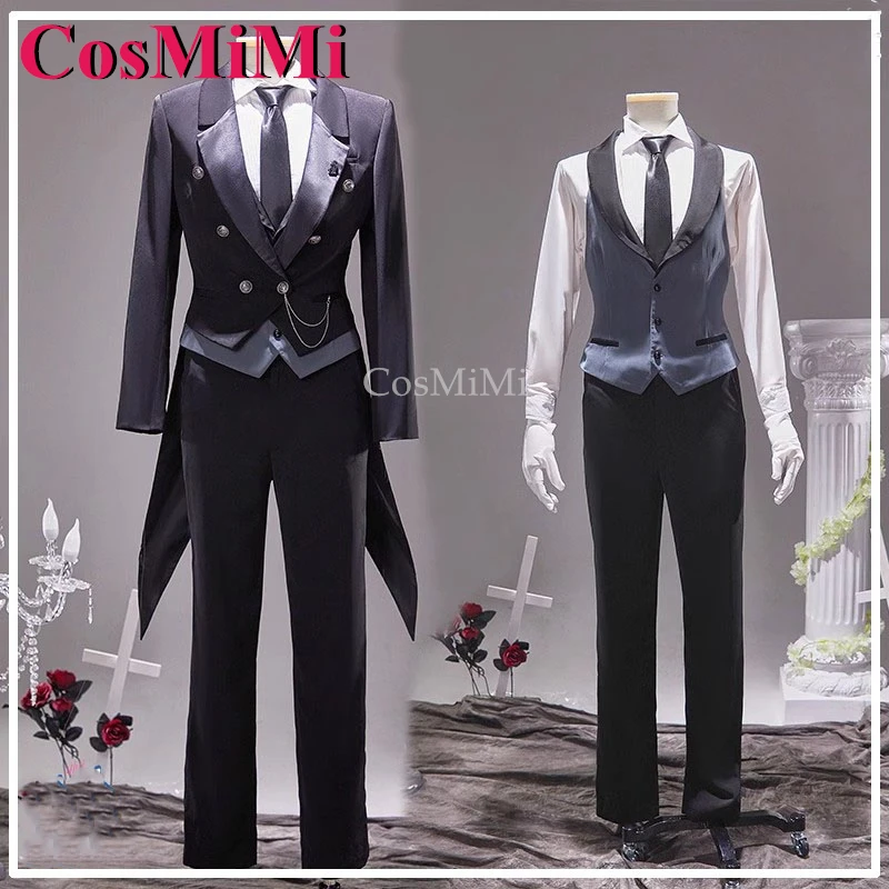 CosMiMi Anime Black Butler Sebastian·Michaelis 코스프레 의상 패션 Swallow-Tailed Coat 카니발 파티 역할 놀이 의류 New