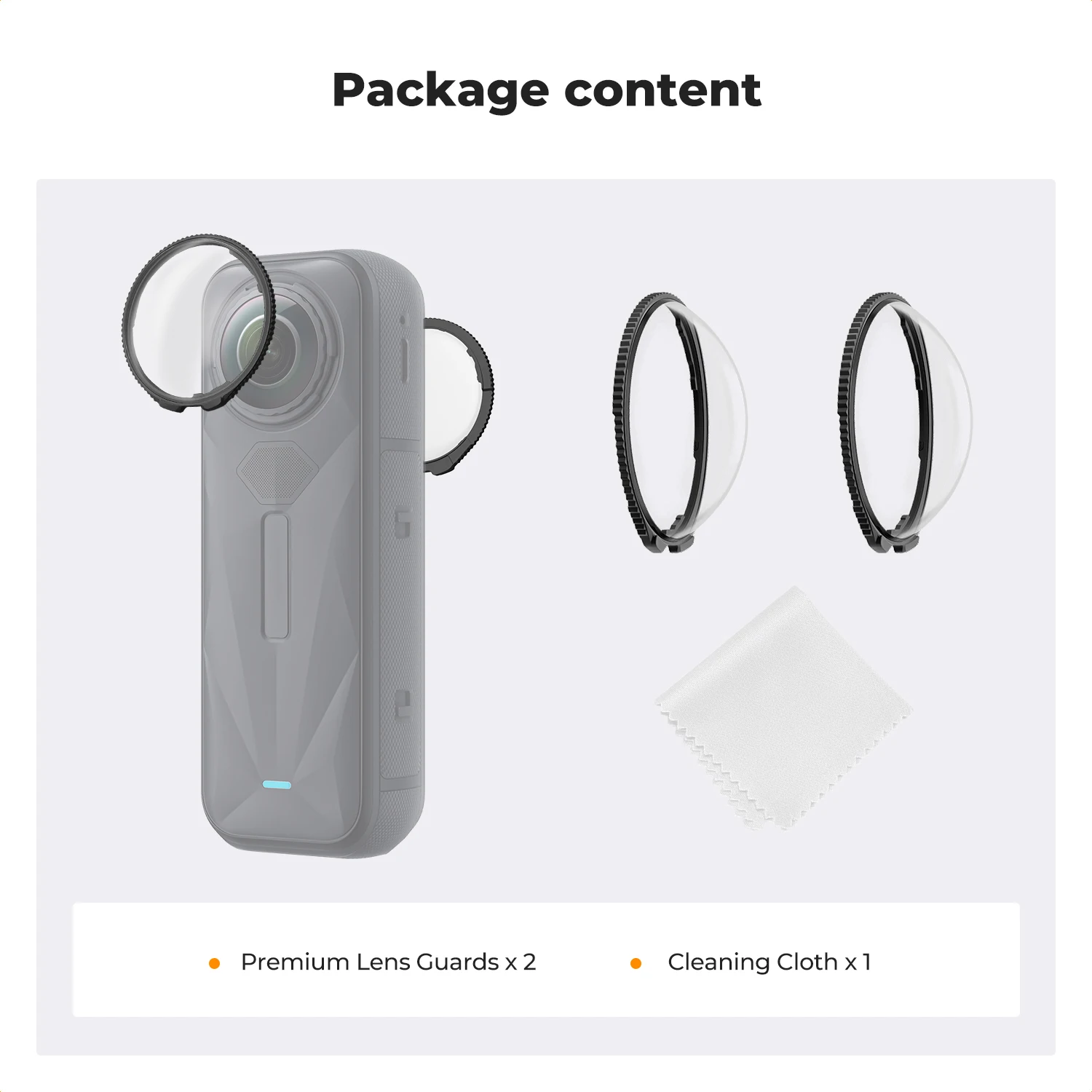 K&F CONCEPT 2 Stuks Premium Lensbeschermers voor Insta360 X5 Hoge Transparantie Optisch Glas Lensbeschermer Cover Krasbestendige Dop
