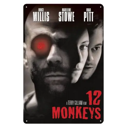 12 Twelve Monkeys Bruce Willis Movie Metal Poster Tin Sign - 20x30cm Plate  -Aluminum