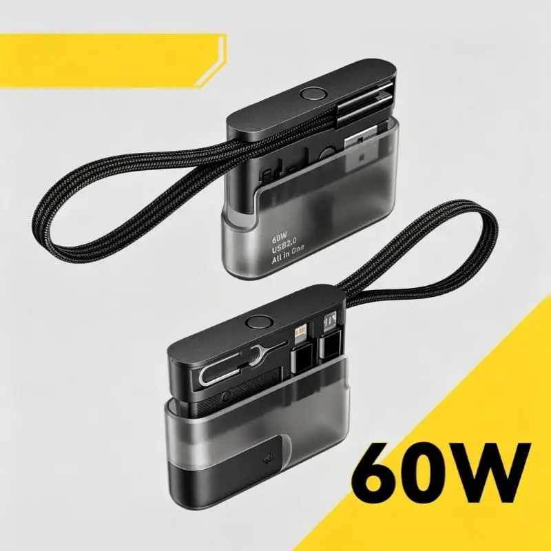 PD 60W USB Type C Cable Set Fast: Charging Data Sync 17 16 15 Storage Box Holder Travel Friendly