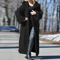 Long Cardigan Solid Color And Women'S Autumn And Winter Knitted Fashion Sweater Outerwear ​Korean Fashion Tassel  Knitted Coat