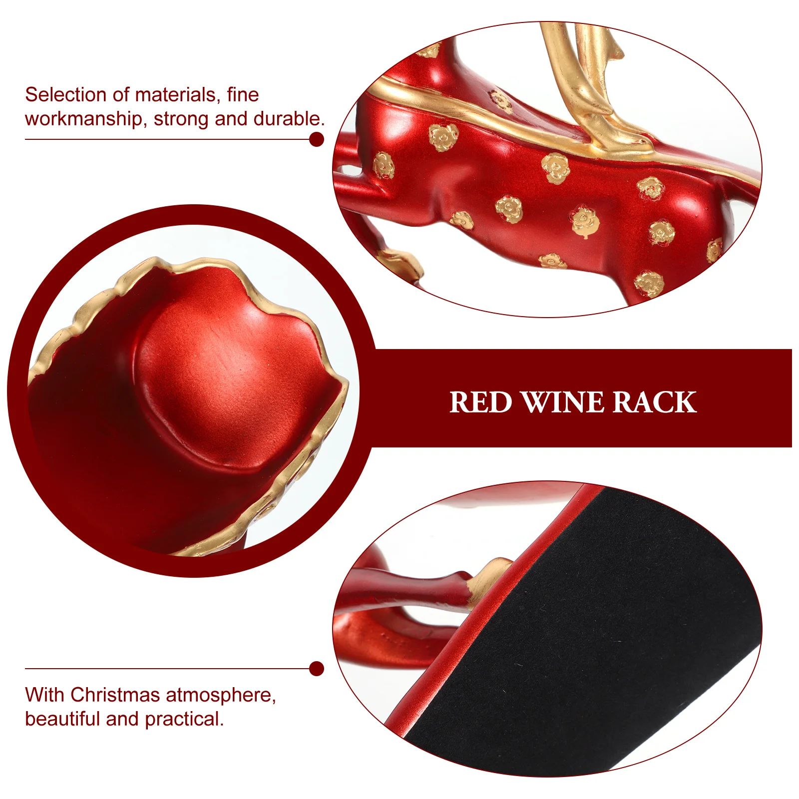 

1Pcs Creative Deer Rack Resin Deer Wine Display Stand Elegant Home Wine Rack Desktop and Office Decor Desk Office Decor