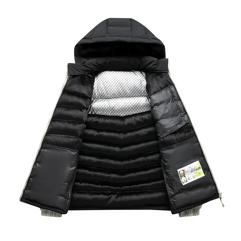 Man Winter Down Coat Thicken Patchwork Stand Collar Male Outerwear Windproof Long Sleeve Zipper Warm Comfortable Men Jacket