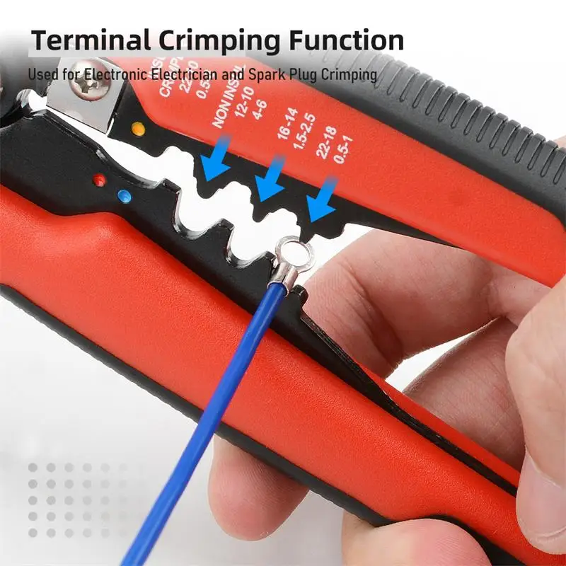 Multifunktionale automatische Abisolierzange AWG24-10 Kabelabisolierung AWG22-10 Kabelendverpressung Hochpräzises Handwerkzeug – Detail 7
