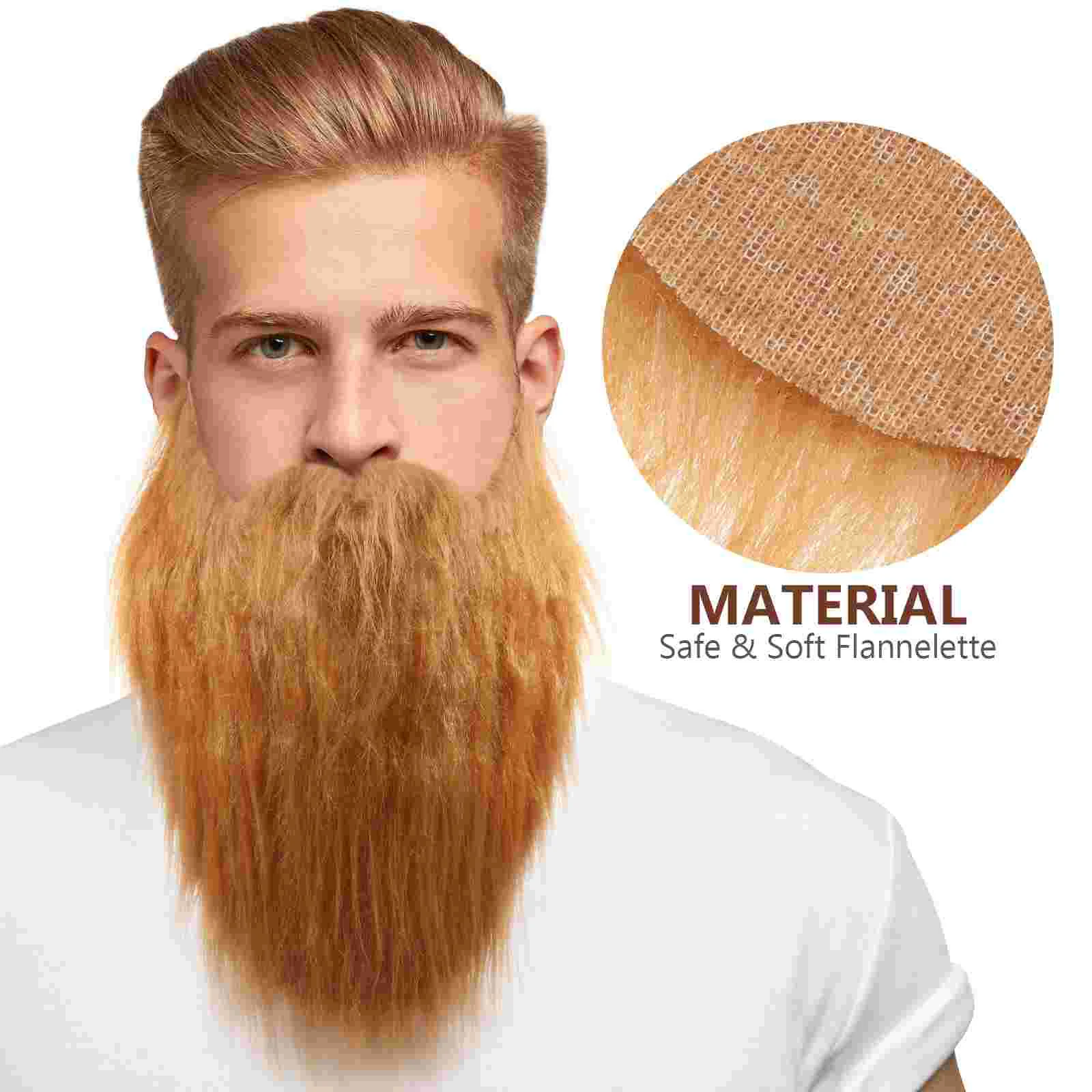 2 pçs halloween cabelo longo barba falsa bigode máscara de abóbora falsa marrom decoração de natal cosplay adereços bigodes baile de formatura criança