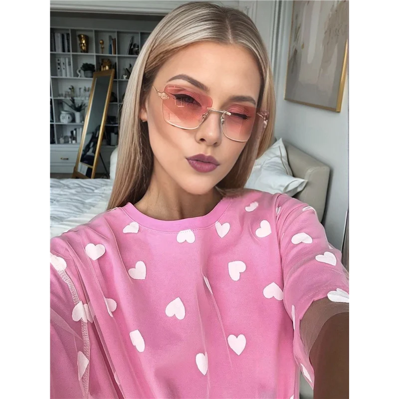 ASDS-Women Casual Round Neck Loose T-Shirt Spliced Mesh Love Print Long Maxi Vacation Dress