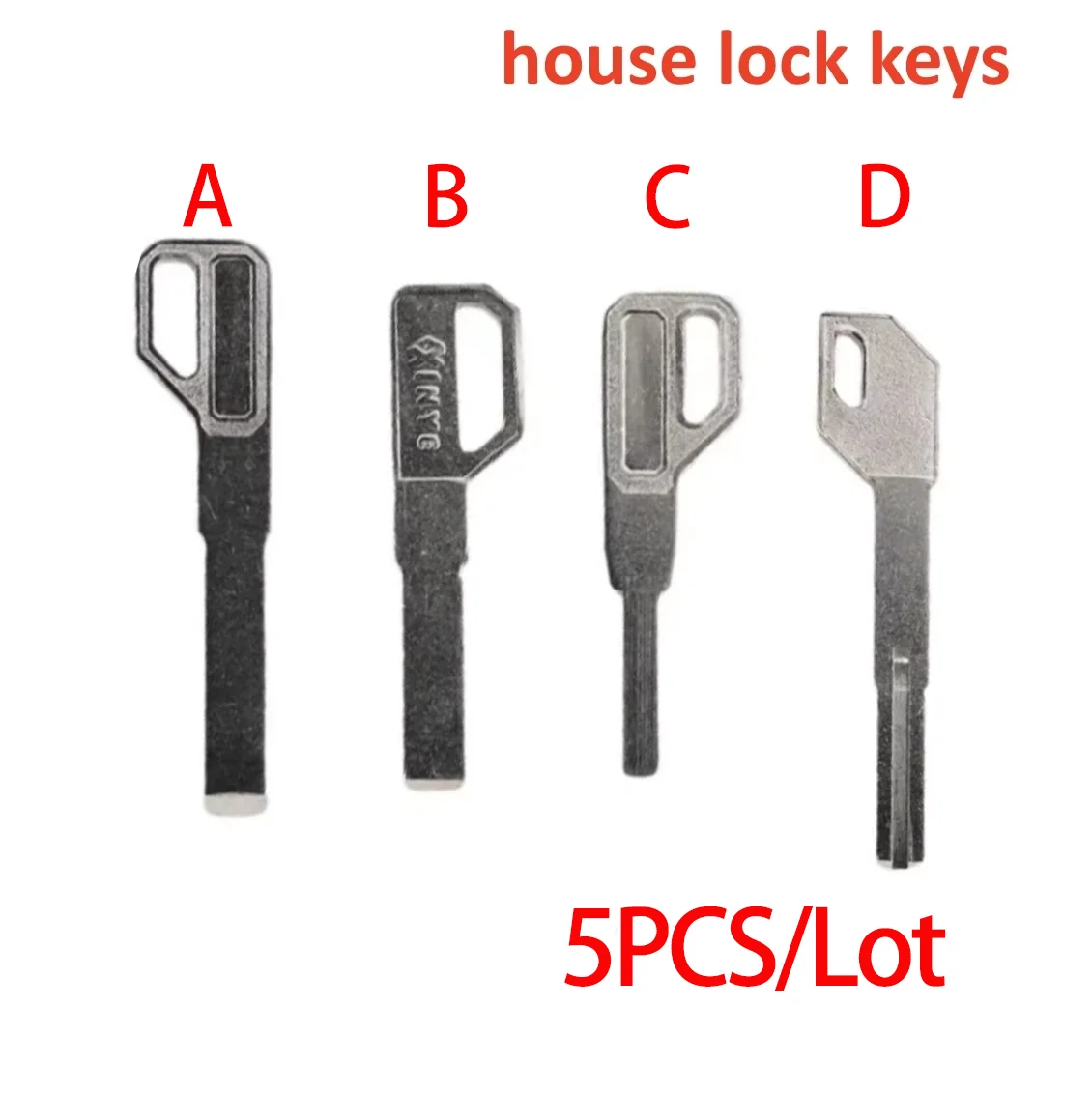5pcs Super D Key Blank Set – Single/Double Sided Flat Panel Key Embryo for Fingerprint/Password Locks & Locksmith Repairs