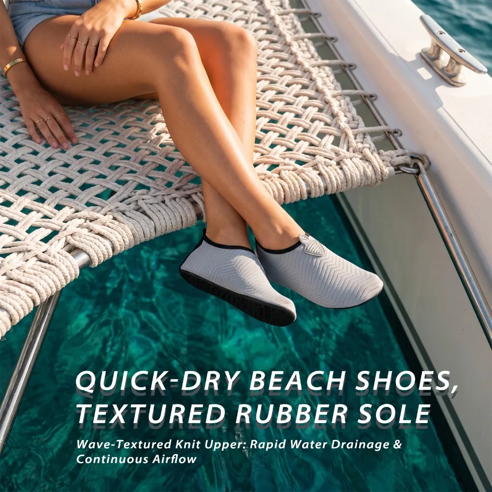 Quick Dry Water Shoes Breathable Anti-Cut Barefoot Socks, Non-Slip Aqua Sneakers for Beach Surf Swimming Men Women