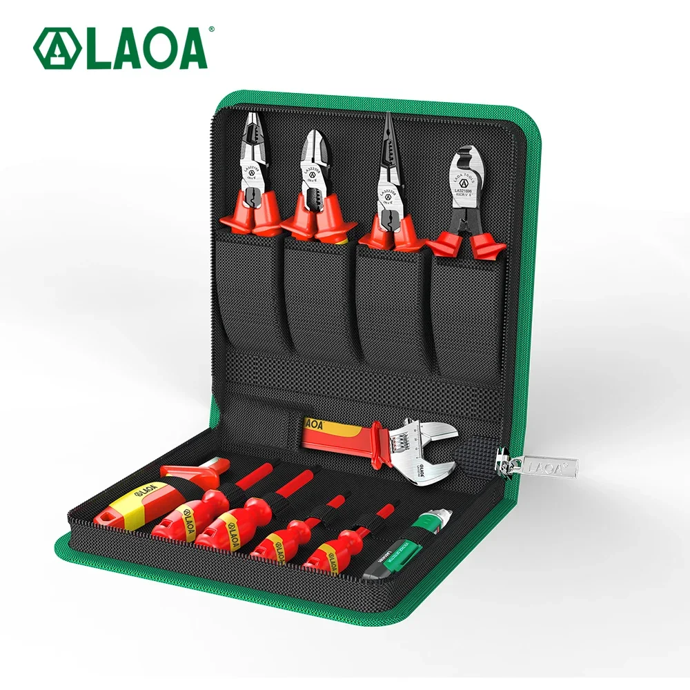 LAOA 12Pcs 1000V Insulated Electrician Tools Kit, Voltage Resistant Pliers Screwdriver Set for Home Electrical Maintenance