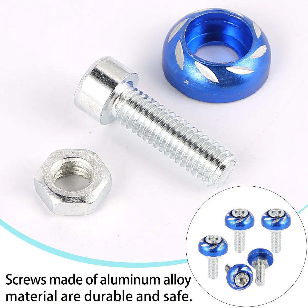 20Pcs Motorcycle License Plate Screws 6Mm Aluminum Alloy Decorative Fasteners Modified Parts for Motorbike Electrocar Refitting