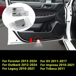 2Pcs LED Car Door Projector Lights Ghost Shadow Courtesy Lamp Accessories For Subaru Forester Outback Legacy XV Impreza Tribeca