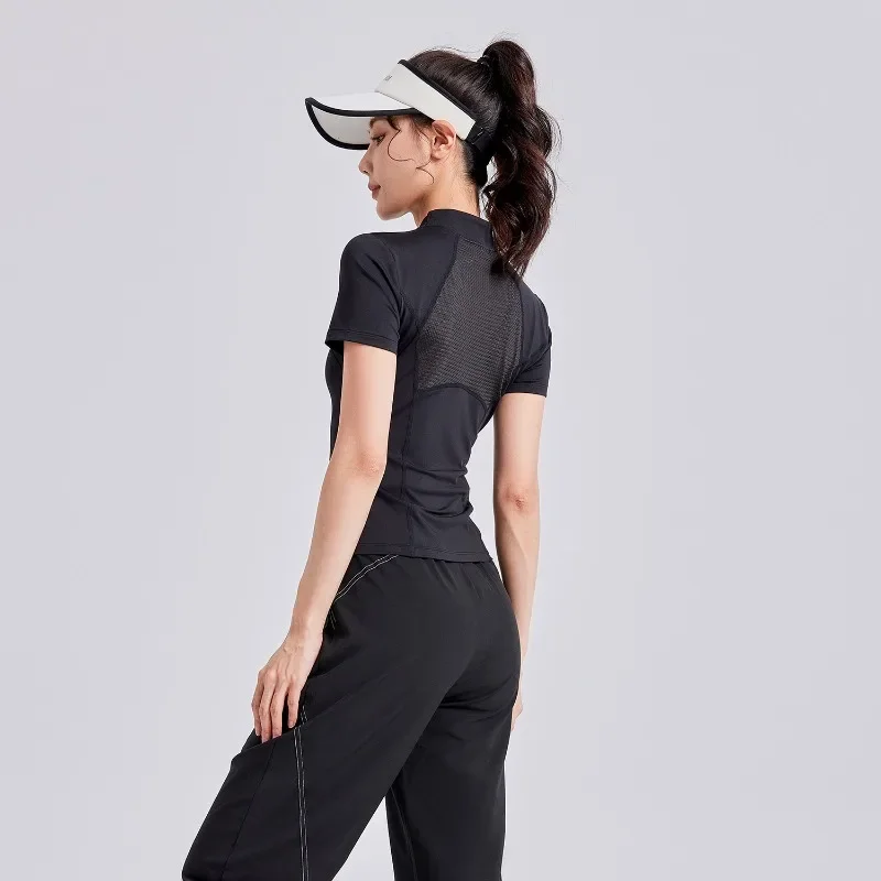 بدلة ترفيهية للجري في الهواء الطلق، ملابس رياضية صيفية جديدة للجري واللياقة البدنية، بدلة رياضية للسيدات من البلاستيك قابلة للتنفس