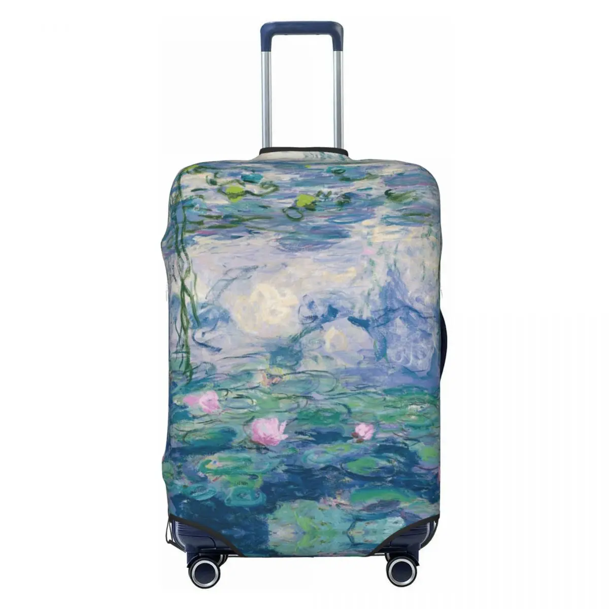 

Custom Cute Water Lilies Claude Monet Fine Art Luggage Cover Protector Dust Proof French Painter Art Travel Suitcase Covers