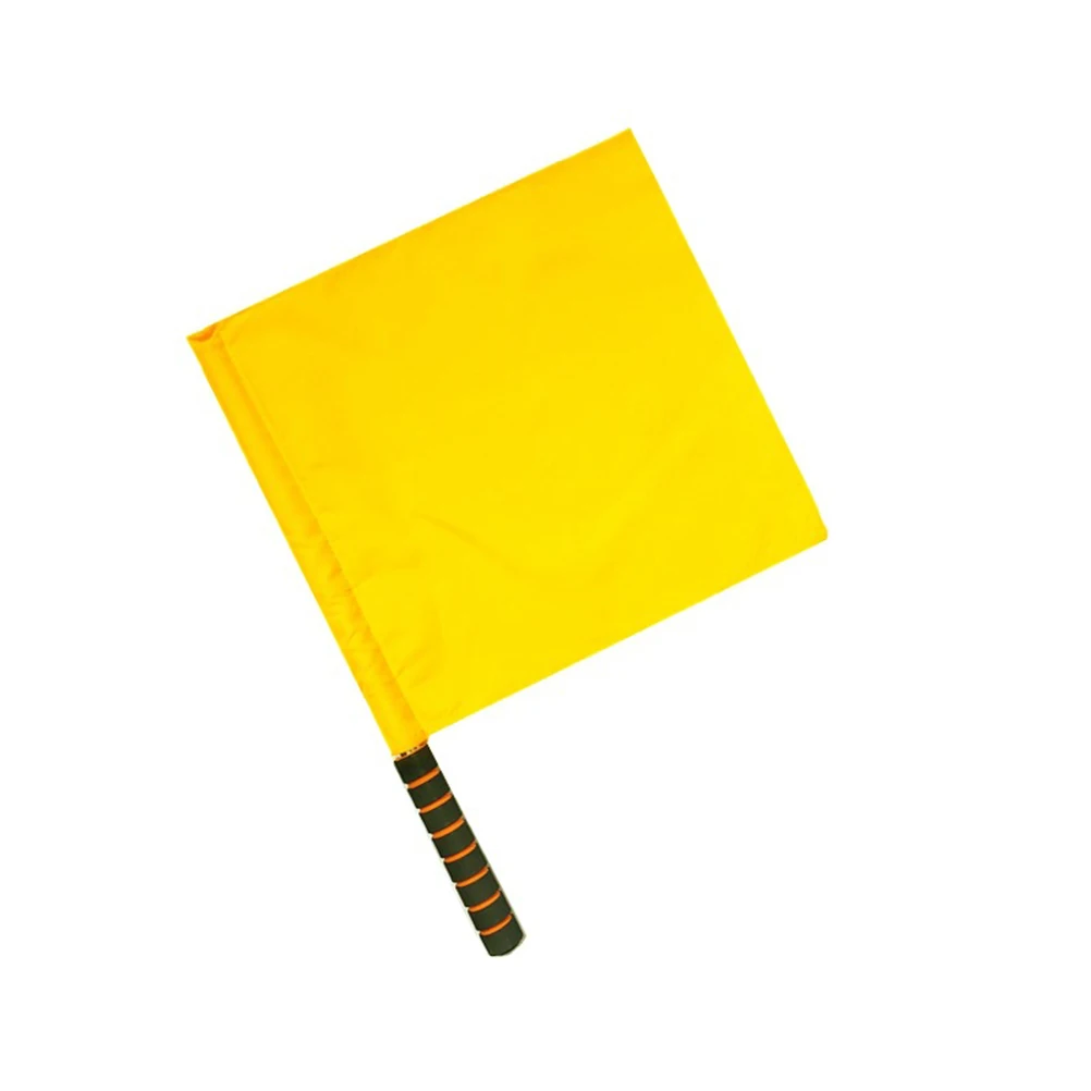 

4pcs Referee Flags Yellow Stainless Steel Pole Handheld Waving Flag For Sports Match Officiating Judge Signaling