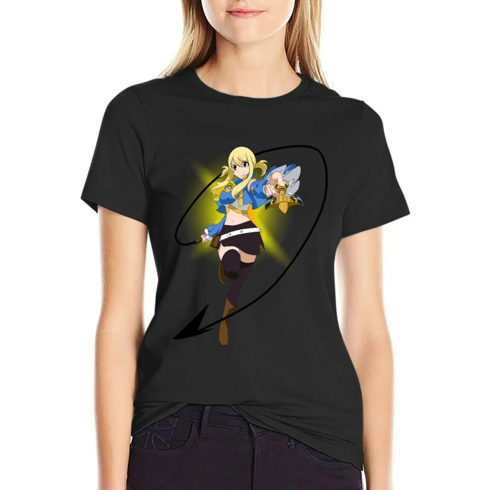 

Lucy Heartfilia T-Shirt plain plus sizes lady clothes summer clothes Women tops
