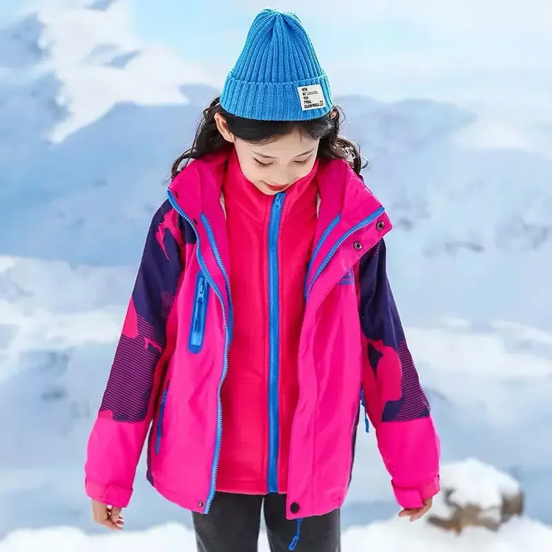 Girls Ski Wear Winter Thickening Sportswear Jacket Children's Warm Clothing Spring New Coat TZ121