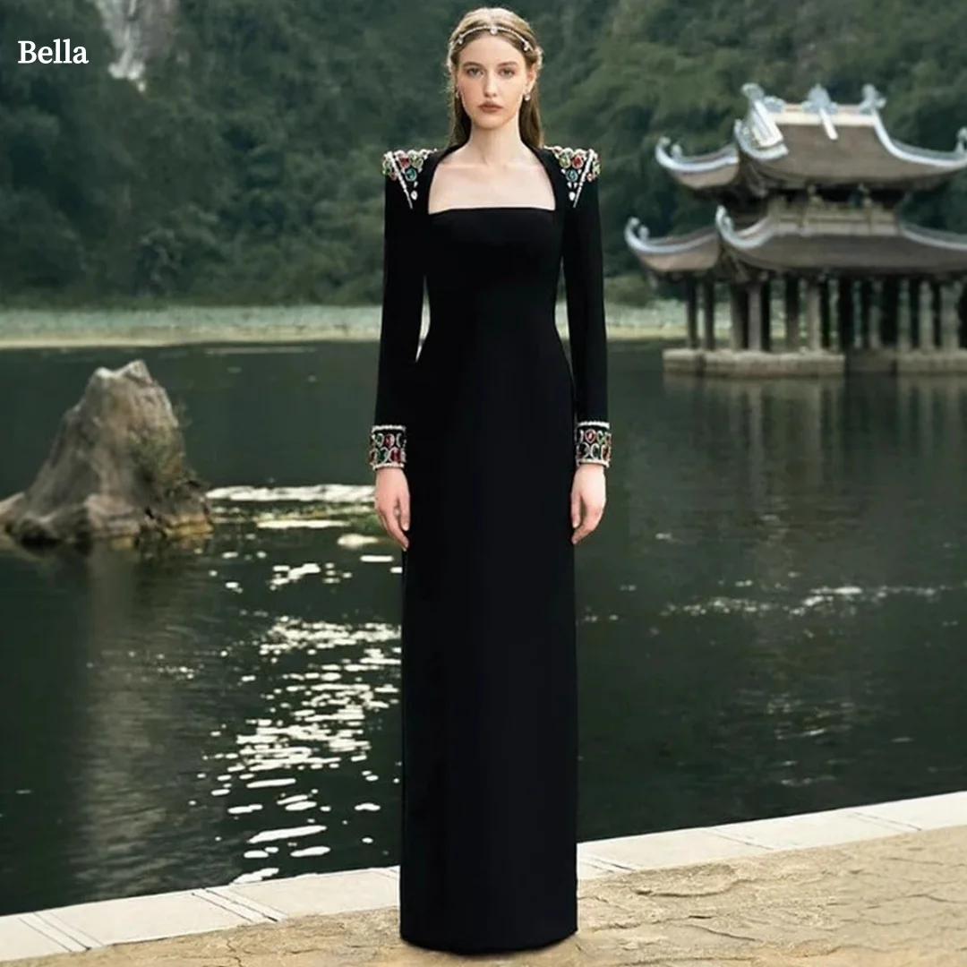 

Атласное платье русалки для выпускного вечера Bella по индивидуальному заказу, элегантное вечернее платье с разрезом на спине и блестками, вечернее платье 2025