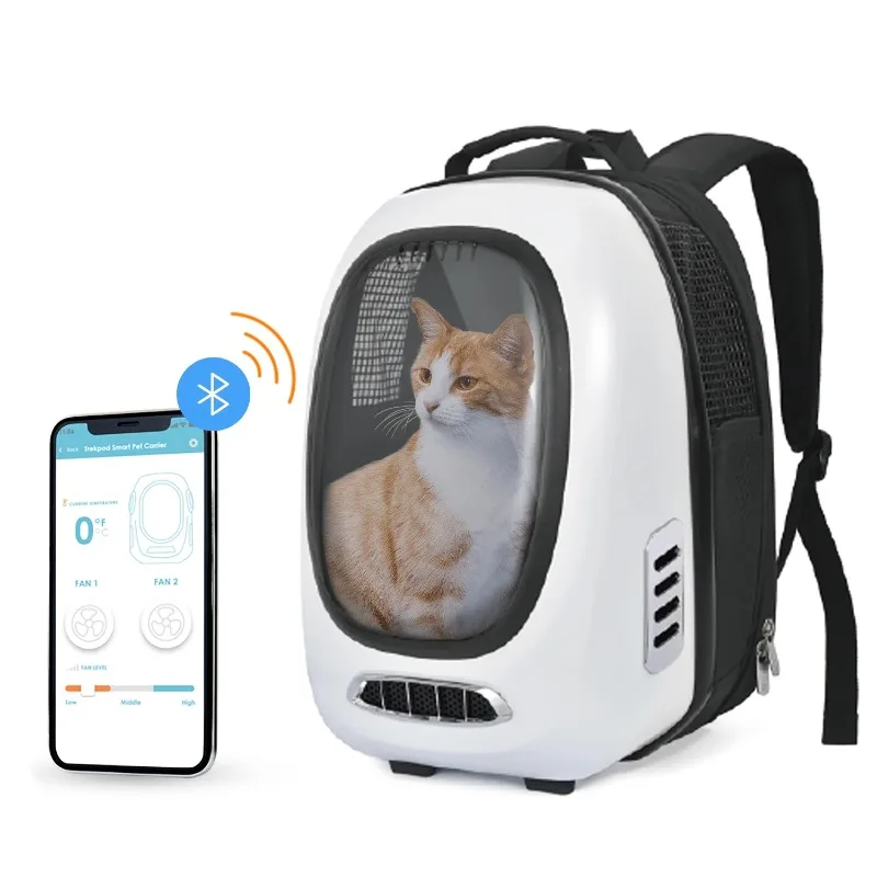 

Trekpod Smart Pet Carrier Backpack for Cats, Small Dogs and Puppies upto17 lbs, Intelligent Temperature Control, App-