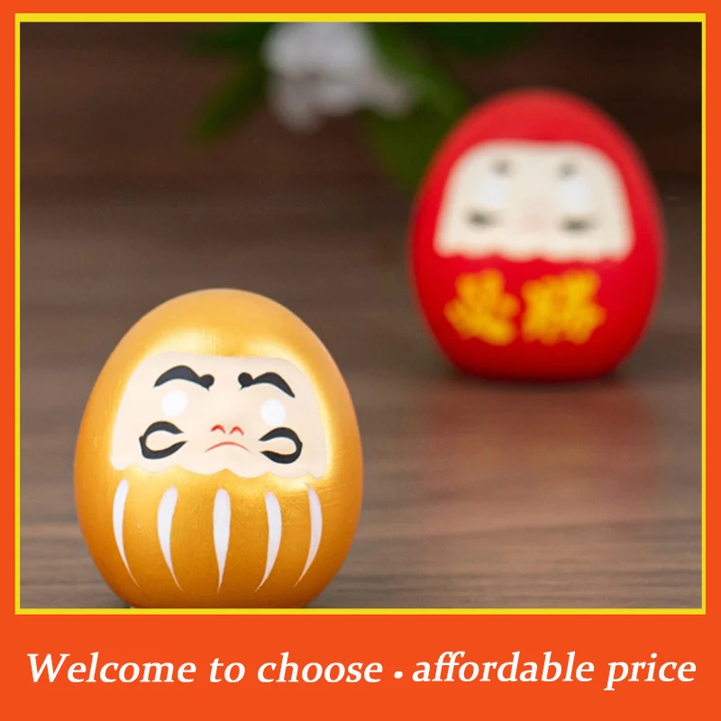 。1pc Japanese Ceramic Daruma Doll Crafts Inspired Wealth Prosperity Decor Lucky Charm Fortune Ornament Landscape Home Desk Decor