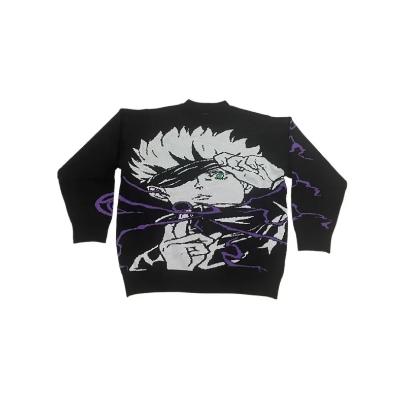 Anime jacquard oversized trui gebreide trui gothic Y2k vintage Amerikaanse stijl high street fashion voor herfst en winter