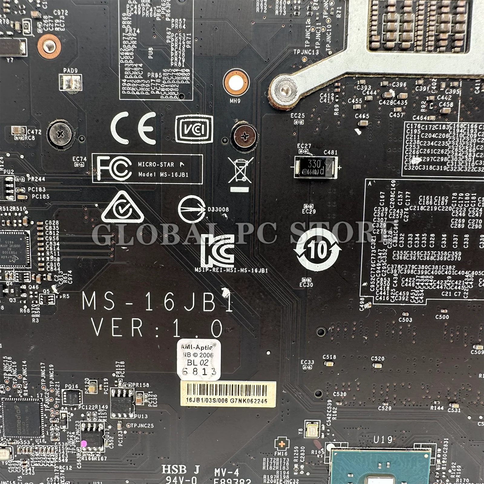 Imagem -06 - Kefu-placa-mãe do Portátil para Msi Ms16jb1 Ms-16jb Gv62vr Ge62 Gp62m i5 i7 6th 7th Gen Gtx1060-v3g V6g