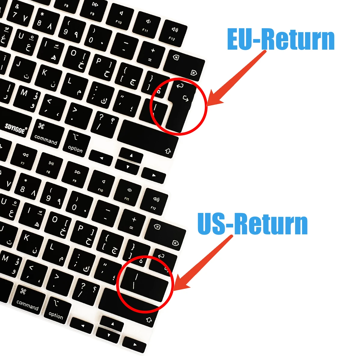 Keyboard Protector for MacBook Pro/Air (M1/M2/M3/M4 Chip) | Silicone Skin Cover for 12,13,14,15,16 inch Models - Arabic Layout