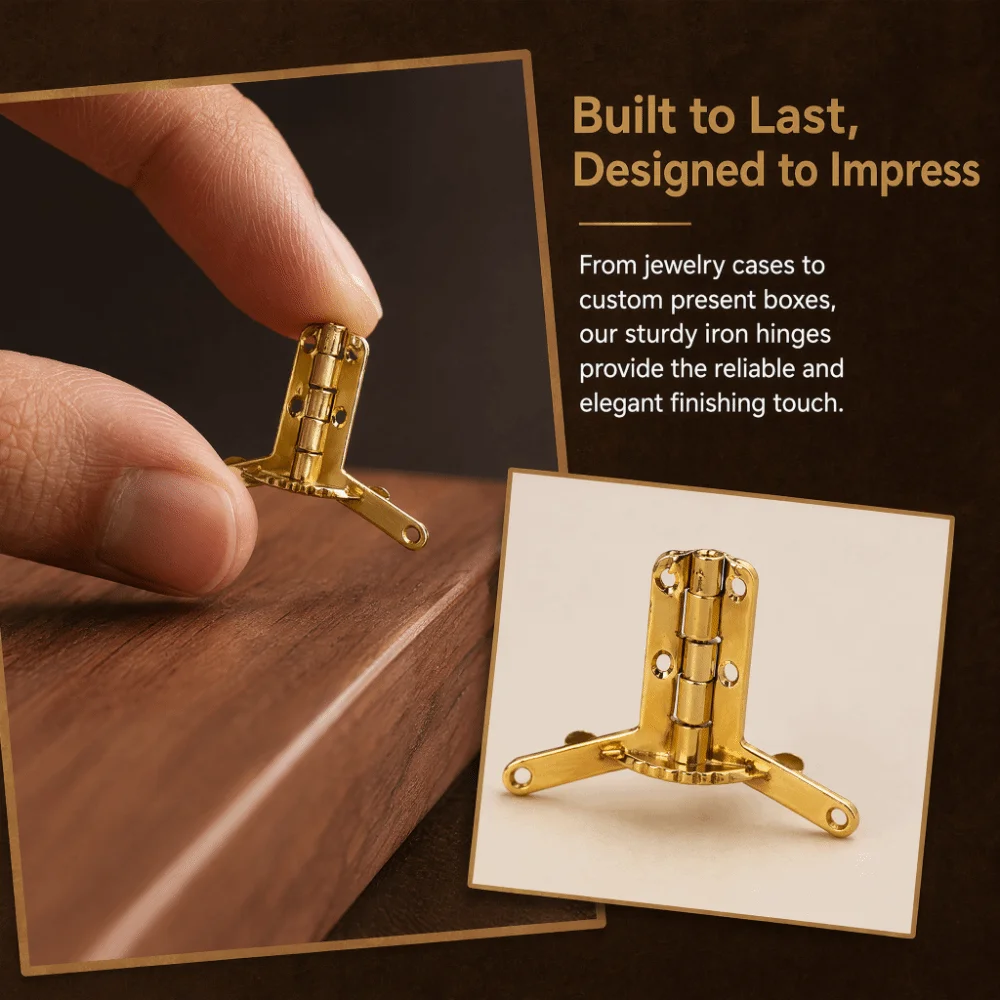 20pcs Antique 90 Degree Case Hinge Folding Support Mini Box Hinge Lid Hinge Jewelry Box