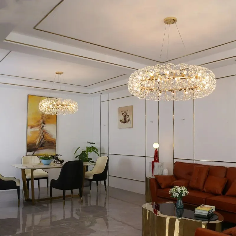 Crystal Modern LED Ceiling Chandelier Lighting for Living Room Bedroom Kitchen Dining Room Home Decoration Indoor Hanging Lamps