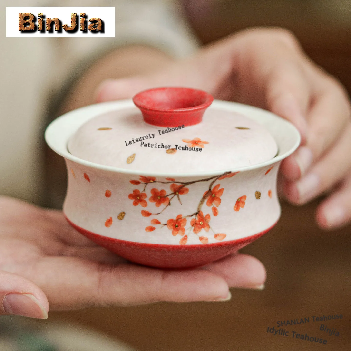 115ml Hand-painted Plum Blossom Gaiwan Zen Tea Tureen Tea Bowl With Lid Kit Tea Maker Cover Bowl Drinkware Accessories Gift