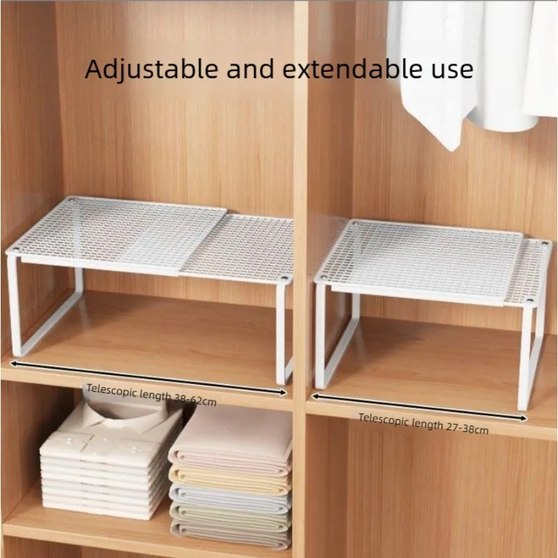 Expandable Cabinet Organizer Shelf No Drill Closet Divider Rack for Kitchen War…