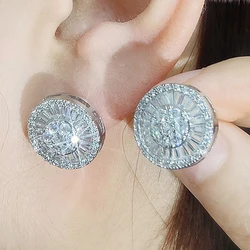 New Trendy Halo Real 925 Sterling Silver Gothic Earring for Women Lady Anniversary Gift Jewelry Wholesale Valentine's Day