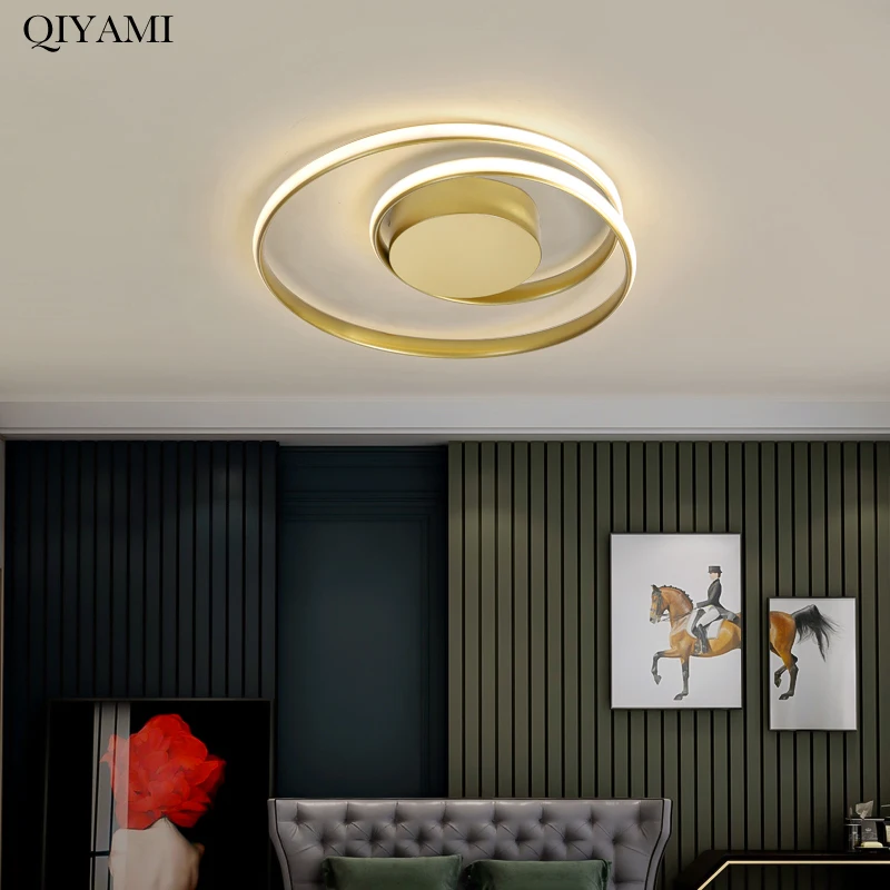 Imagem -02 - Lustre Moderno de Led Luminária Decorativa para Sala de Estar Quarto Branco Preto e Dourado