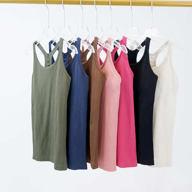 Yoga Fitness Exercises - Yoga long vest with chest cushion,