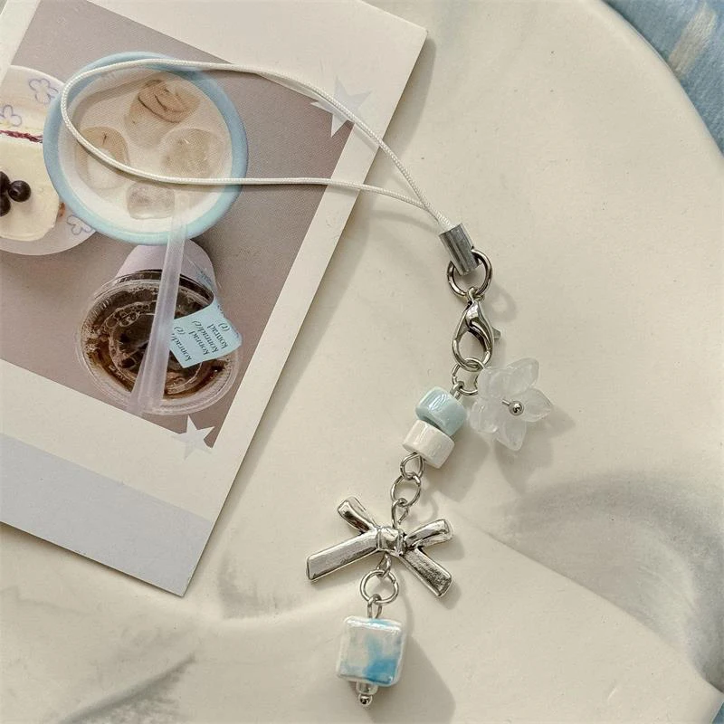 Милый-милый-бант-с-цветком-лилии-и-бисером-цепочка-для-телефона-ремешок-брелок-подвеска-на-рюкзак-подвесной-орнамент-девчачий-подарок